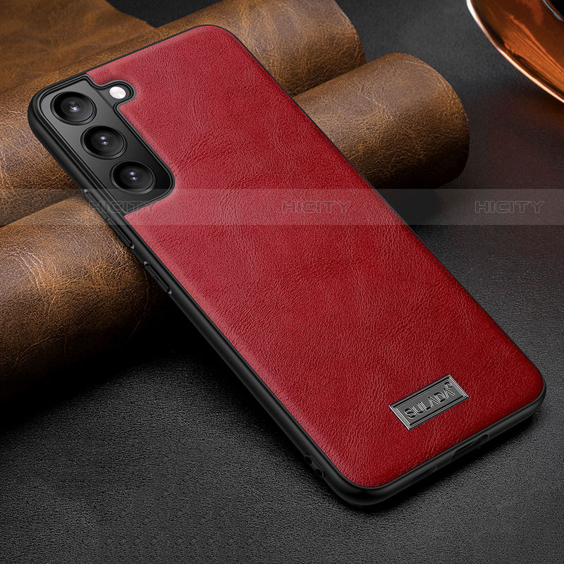 Coque Luxe Cuir Housse Etui S07 pour Samsung Galaxy S22 Plus 5G Rouge Plus