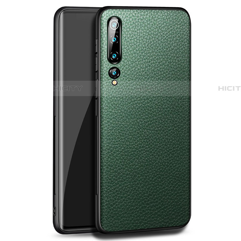 Coque Luxe Cuir Housse Etui S08 pour Xiaomi Mi 10 Vert Plus