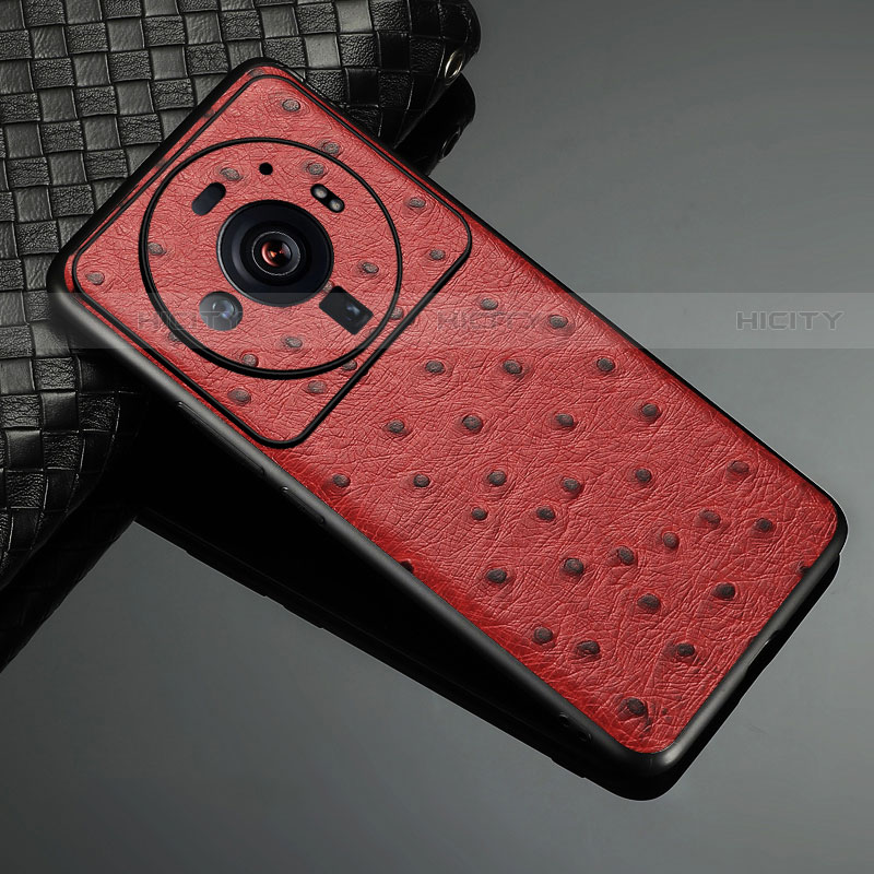 Coque Luxe Cuir Housse Etui S11 pour Xiaomi Mi 12 Ultra 5G Rouge Plus