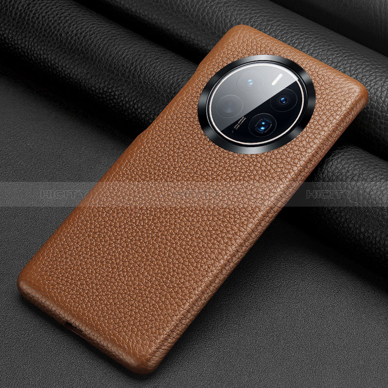 Coque Luxe Cuir Housse Etui ST2 pour Huawei Mate 60 Marron Plus