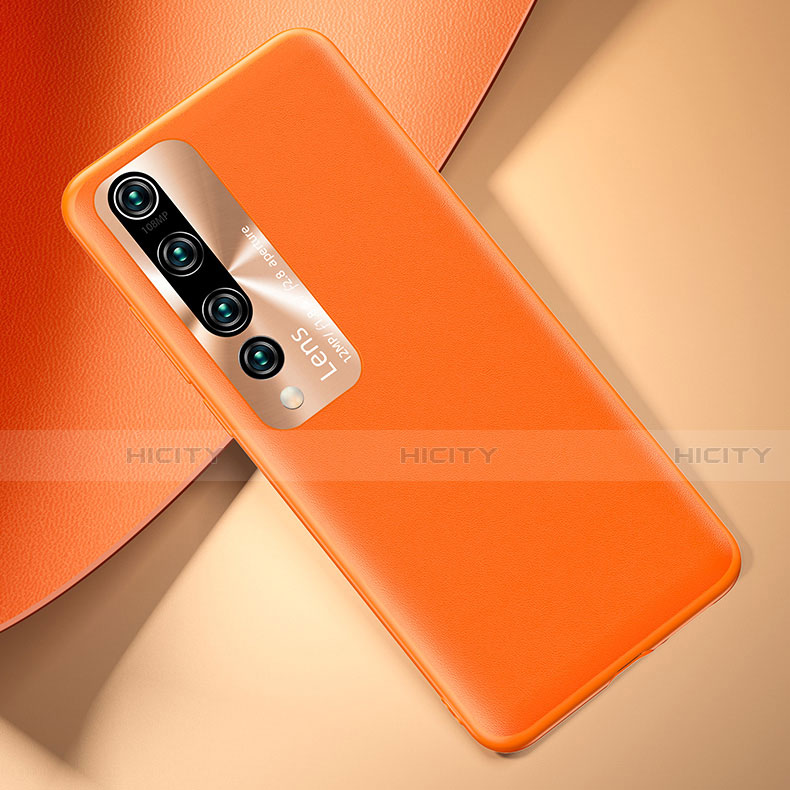 Coque Luxe Cuir Housse Etui T01 pour Xiaomi Mi 10 Orange Plus