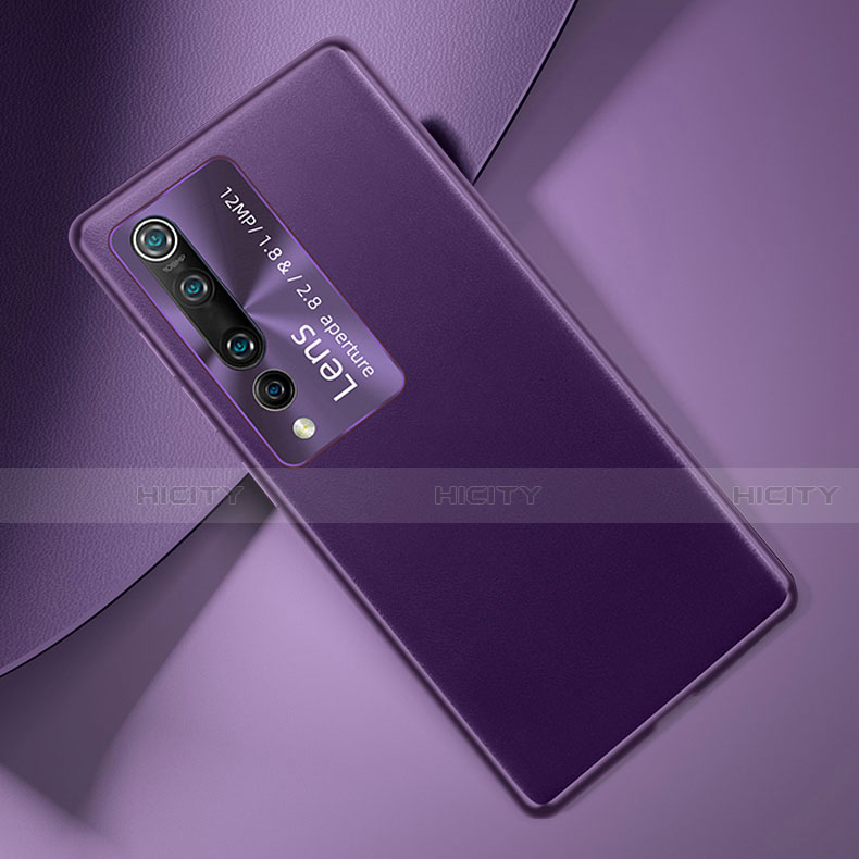 Coque Luxe Cuir Housse Etui T01 pour Xiaomi Mi 10 Violet Plus