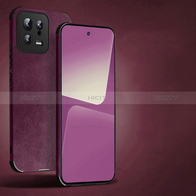 Coque Luxe Cuir Housse Etui TB1 pour Xiaomi Mi 13 5G Violet Plus