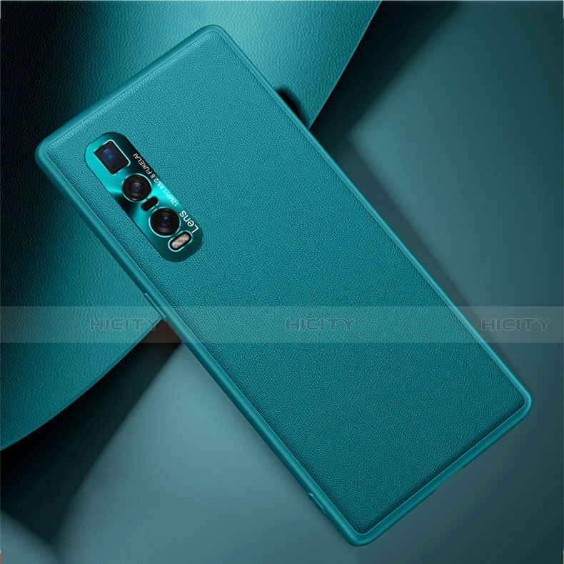 Coque Luxe Cuir Housse Etui U01 pour Oppo Find X2 Pro Cyan Plus