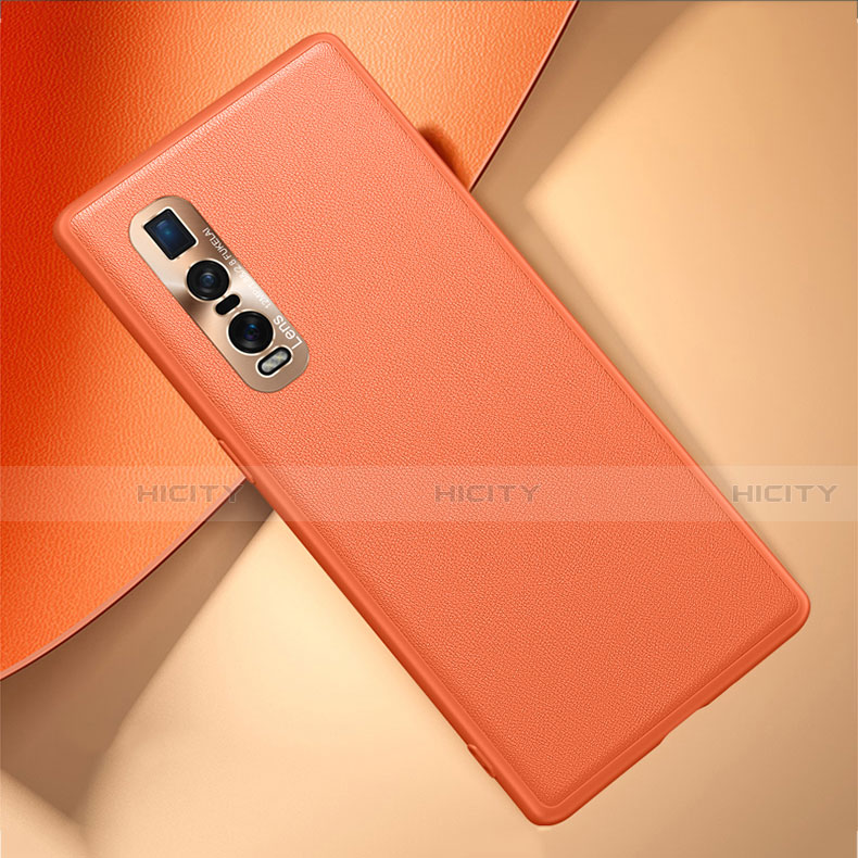 Coque Luxe Cuir Housse Etui U01 pour Oppo Find X2 Pro Orange Plus