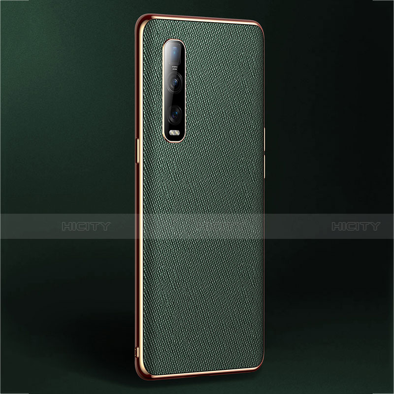 Coque Luxe Cuir Housse Etui U02 pour Oppo Find X2 Pro Vert Plus