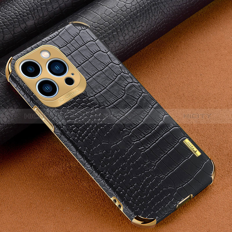 Coque Luxe Cuir Housse Etui XD1 pour Apple iPhone 15 Pro Noir Plus