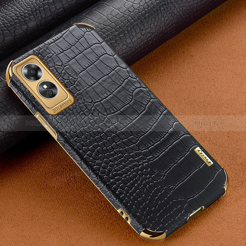 Coque Luxe Cuir Housse Etui XD1 pour Oppo A17 Noir Plus