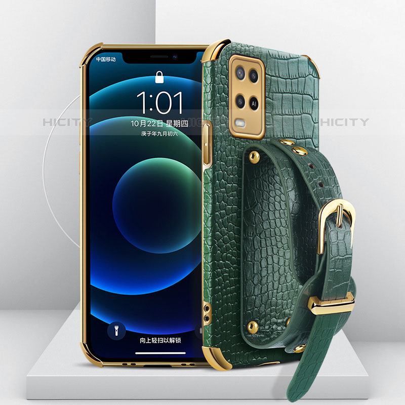 Coque Luxe Cuir Housse Etui XD1 pour Oppo A54 4G Vert Plus