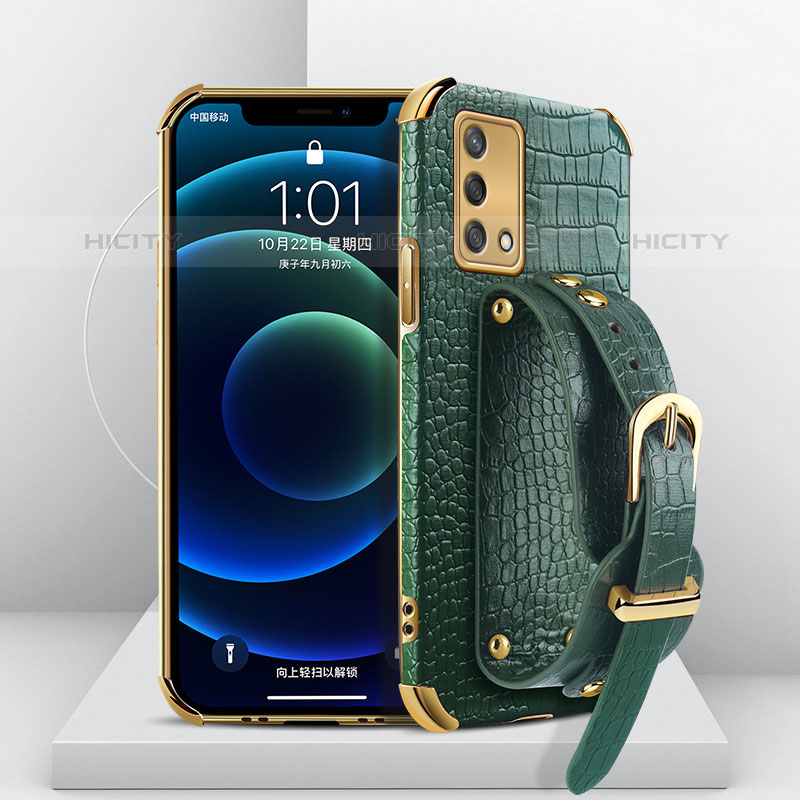 Coque Luxe Cuir Housse Etui XD1 pour Oppo A74 4G Vert Plus