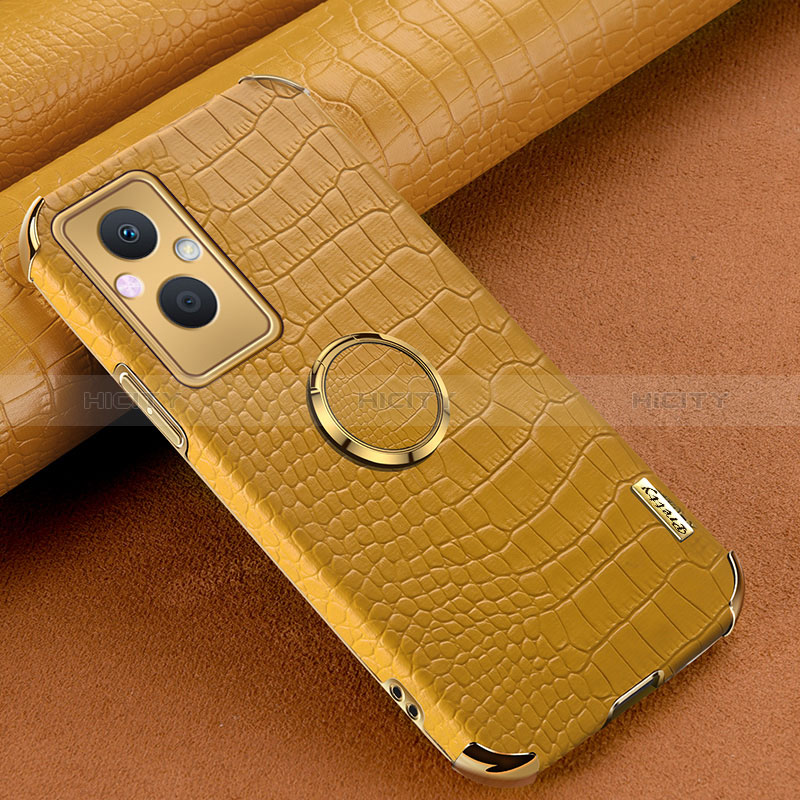 Coque Luxe Cuir Housse Etui XD1 pour Oppo A96 5G Jaune Plus