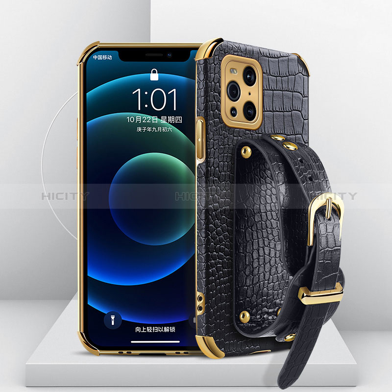 Coque Luxe Cuir Housse Etui XD1 pour Oppo Find X3 5G Noir Plus