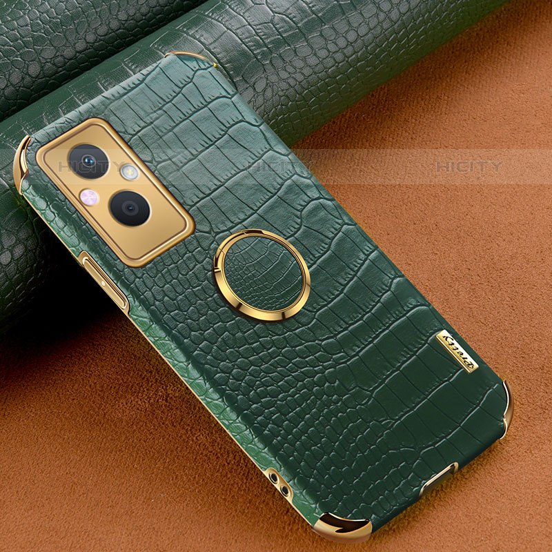 Coque Luxe Cuir Housse Etui XD1 pour Oppo Reno7 Lite 5G Vert Plus