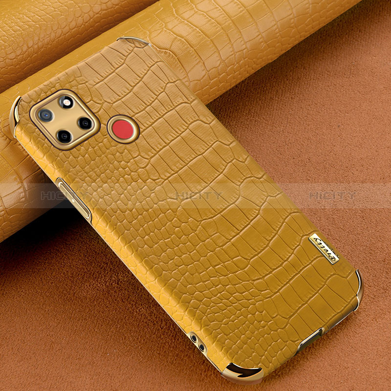 Coque Luxe Cuir Housse Etui XD1 pour Realme 7i RMX2193 Jaune Plus