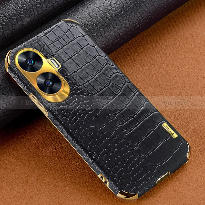 Coque Luxe Cuir Housse Etui XD1 pour Realme C55 Noir Plus