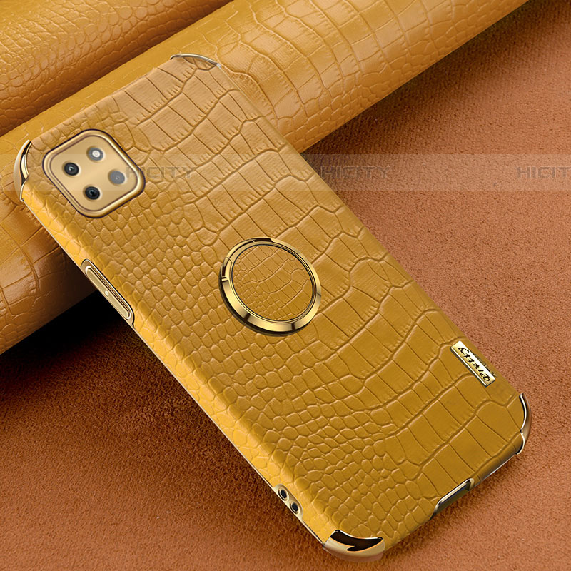 Coque Luxe Cuir Housse Etui XD1 pour Samsung Galaxy F42 5G Jaune Plus