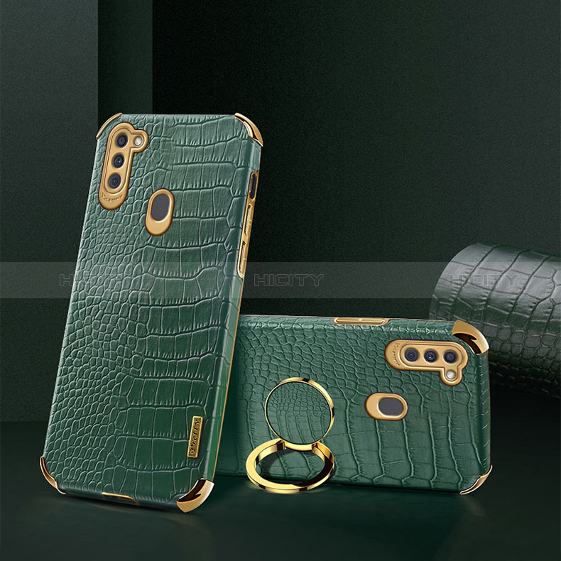 Coque Luxe Cuir Housse Etui XD1 pour Samsung Galaxy M11 Vert Plus