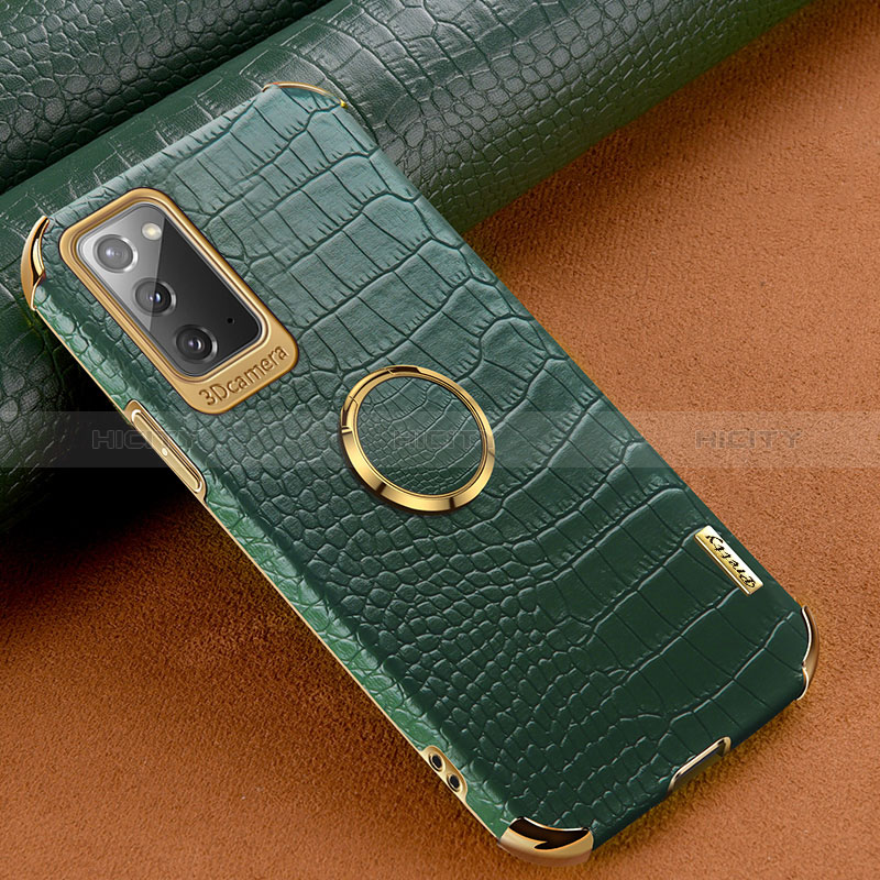 Coque Luxe Cuir Housse Etui XD1 pour Samsung Galaxy Note 20 5G Vert Plus