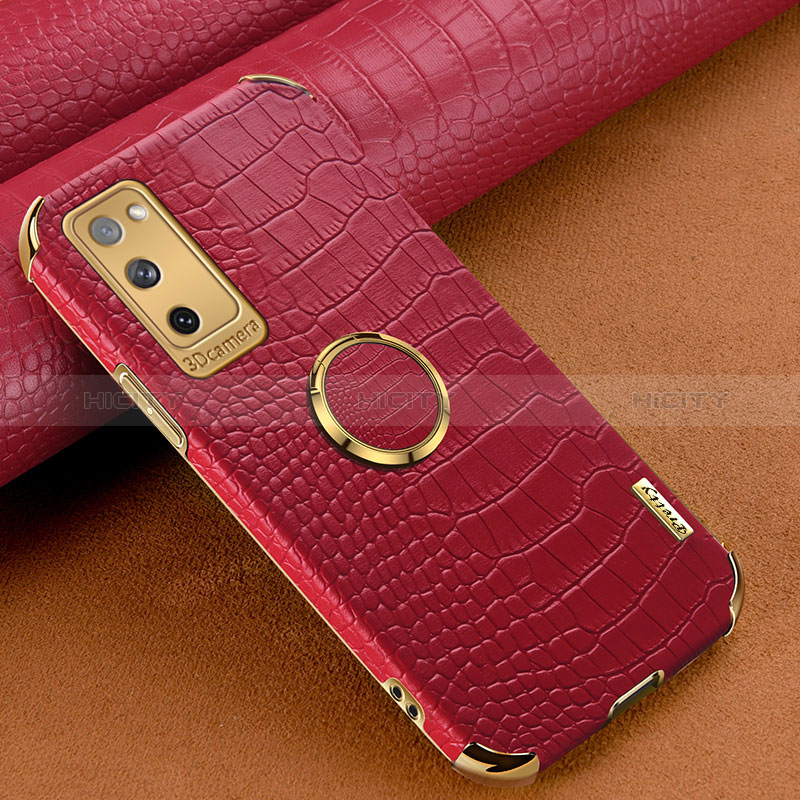 Coque Luxe Cuir Housse Etui XD1 pour Samsung Galaxy S20 FE 5G Rouge Plus