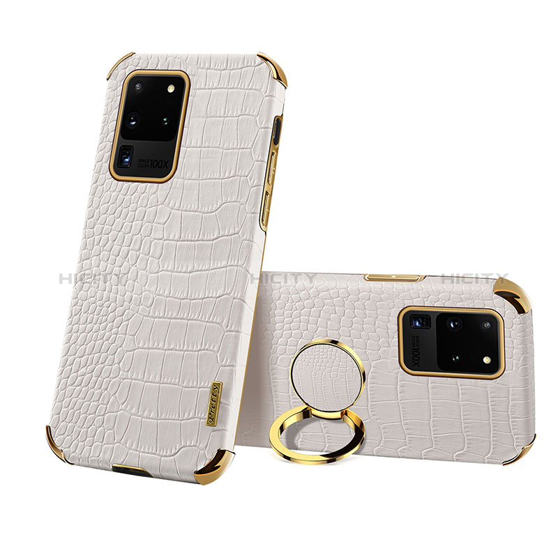 Coque Luxe Cuir Housse Etui XD1 pour Samsung Galaxy S20 Ultra 5G Blanc Plus