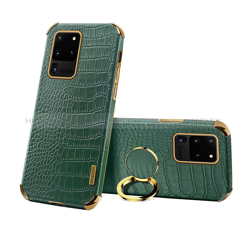 Coque Luxe Cuir Housse Etui XD1 pour Samsung Galaxy S20 Ultra 5G Vert Plus