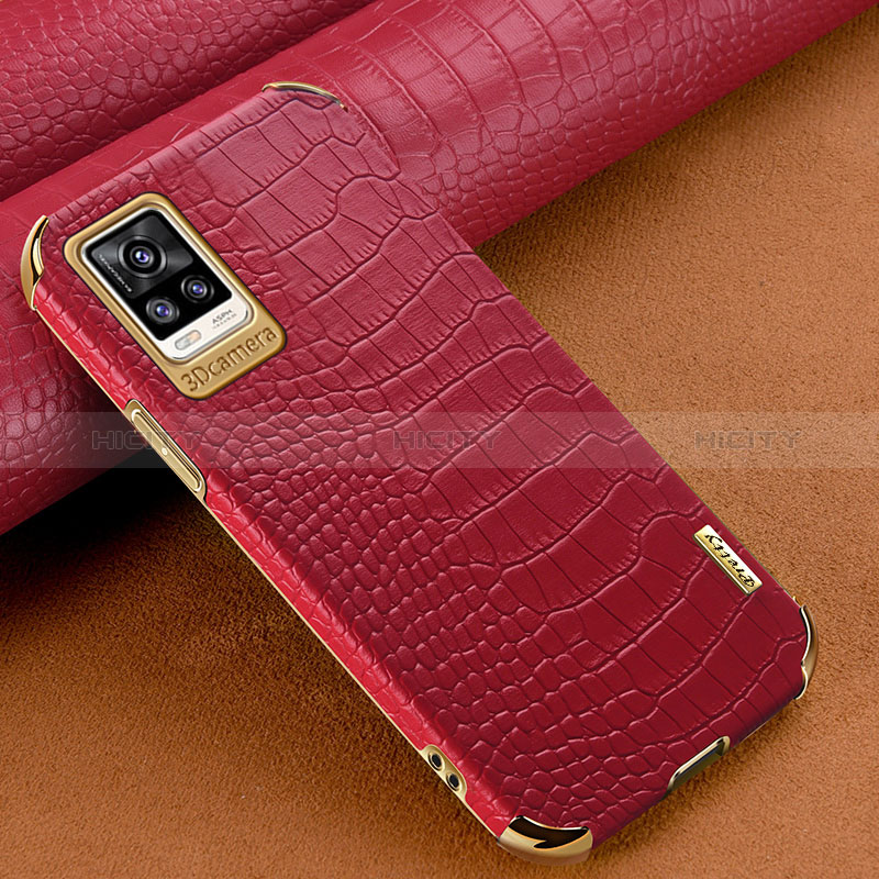 Coque Luxe Cuir Housse Etui XD1 pour Vivo V20 Rouge Plus