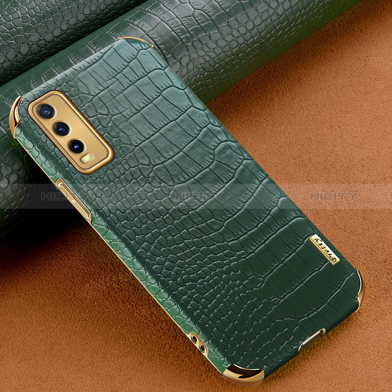 Coque Luxe Cuir Housse Etui XD1 pour Vivo Y12G Vert Plus