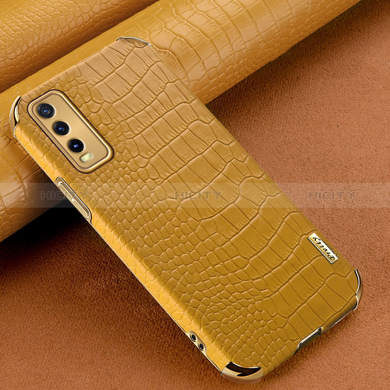 Coque Luxe Cuir Housse Etui XD1 pour Vivo Y12s (2021) Jaune Plus