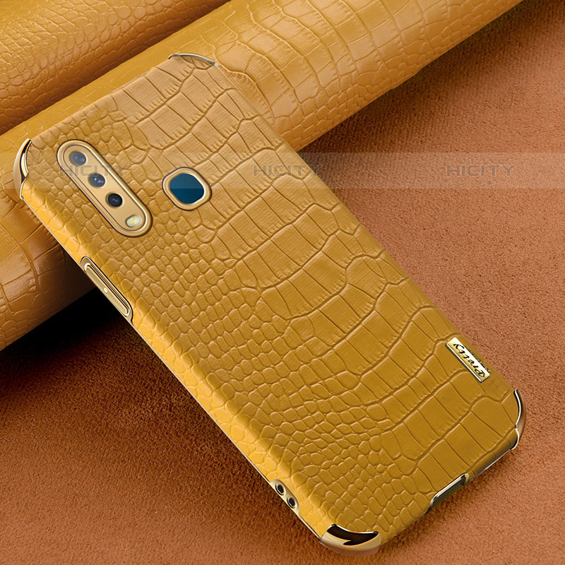 Coque Luxe Cuir Housse Etui XD1 pour Vivo Y3 Jaune Plus