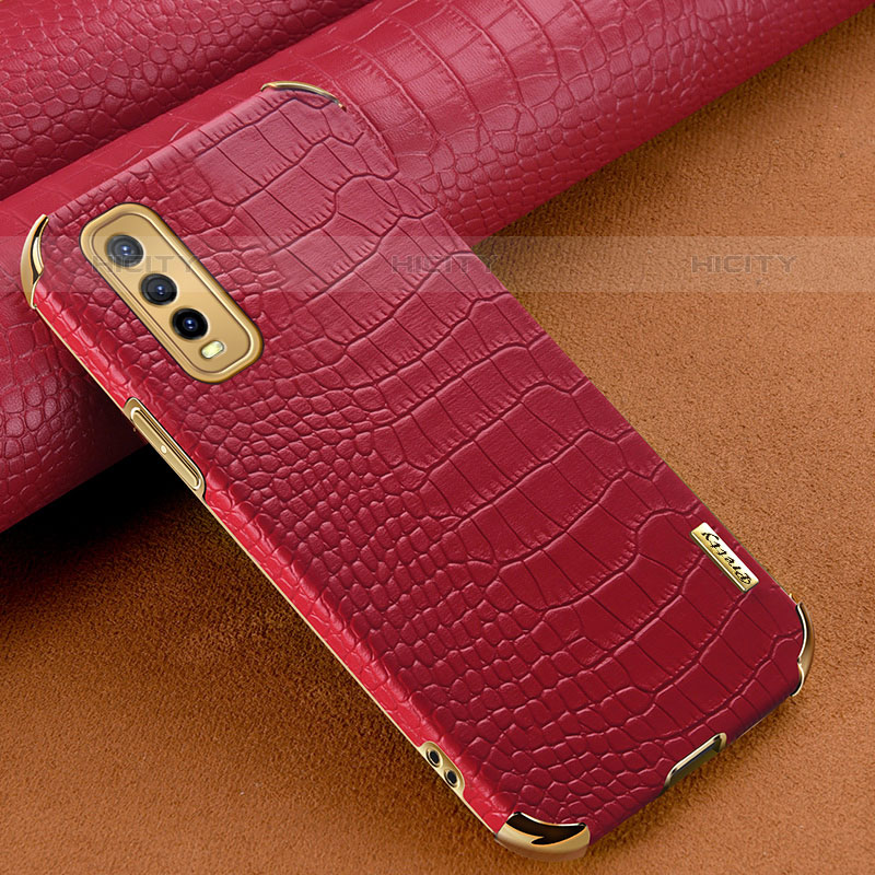 Coque Luxe Cuir Housse Etui XD1 pour Vivo Y70S 5G Rouge Plus