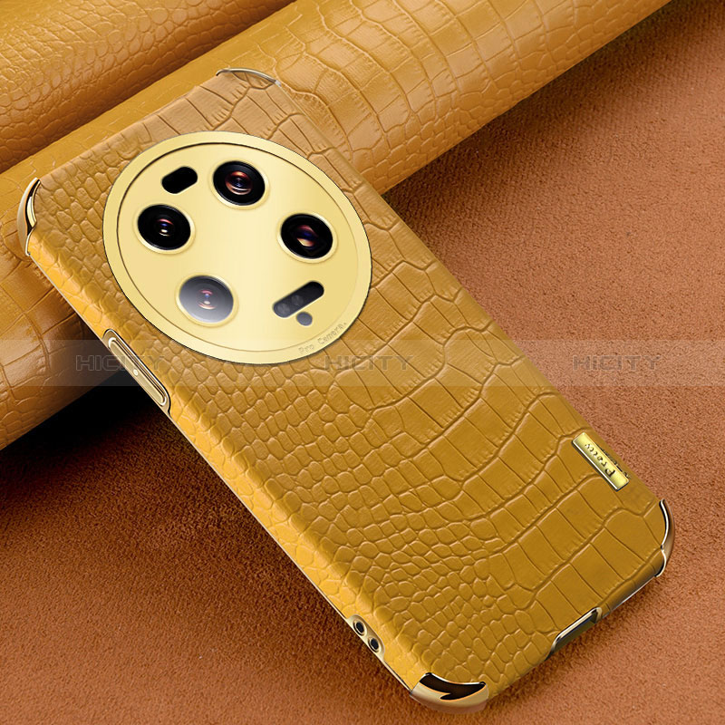 Coque Luxe Cuir Housse Etui XD1 pour Xiaomi Mi 13 Ultra 5G Jaune Plus