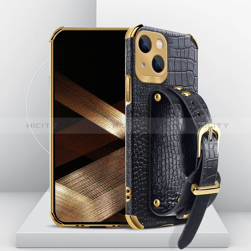 Coque Luxe Cuir Housse Etui XD2 pour Apple iPhone 15 Plus Noir Plus