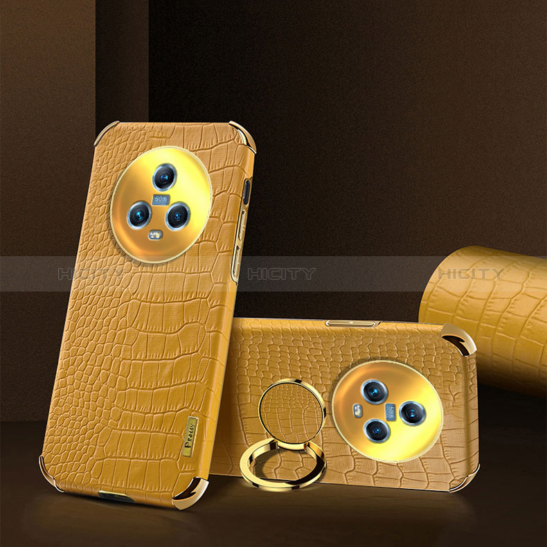 Coque Luxe Cuir Housse Etui XD2 pour Huawei Honor Magic5 5G Jaune Plus