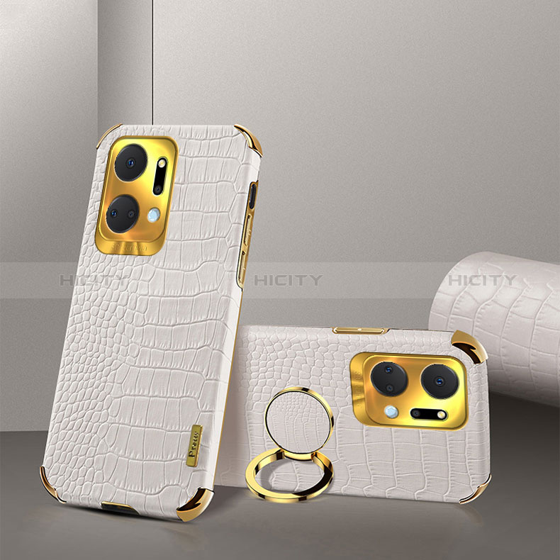 Coque Luxe Cuir Housse Etui XD2 pour Huawei Honor X7a Blanc Plus