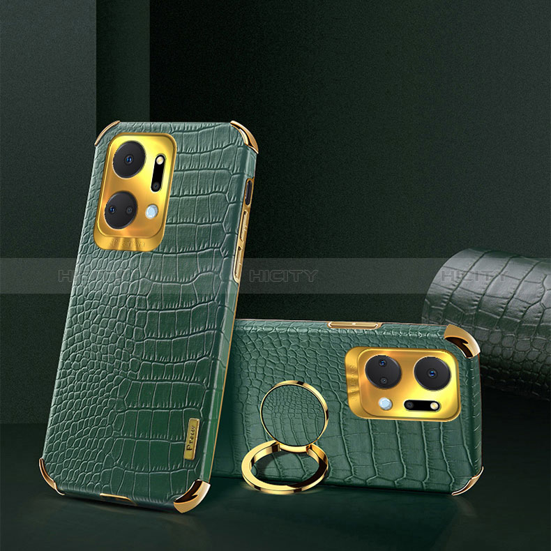 Coque Luxe Cuir Housse Etui XD2 pour Huawei Honor X7a Vert Plus