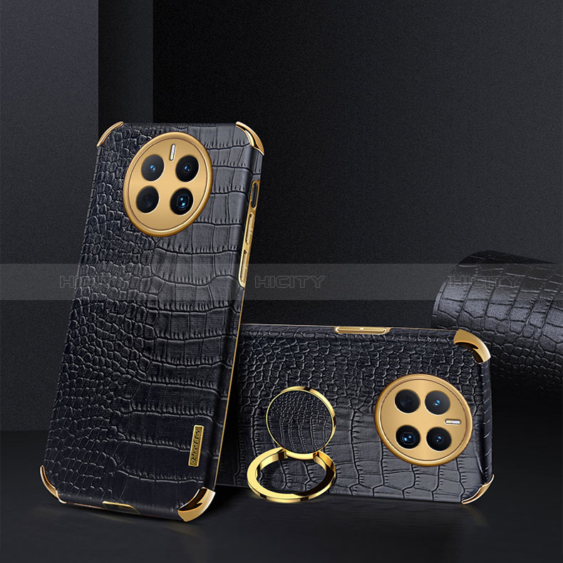 Coque Luxe Cuir Housse Etui XD2 pour Huawei Mate 50 Noir Plus