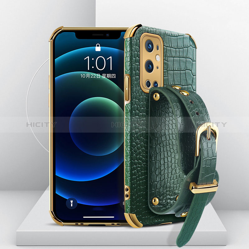 Coque Luxe Cuir Housse Etui XD2 pour OnePlus 9 Pro 5G Vert Plus