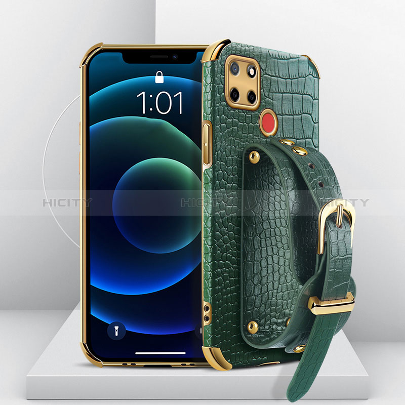 Coque Luxe Cuir Housse Etui XD2 pour Realme 7i RMX2193 Vert Plus