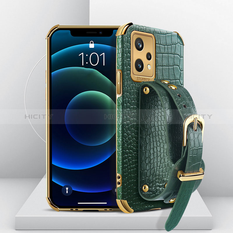 Coque Luxe Cuir Housse Etui XD2 pour Realme 9 4G Vert Plus