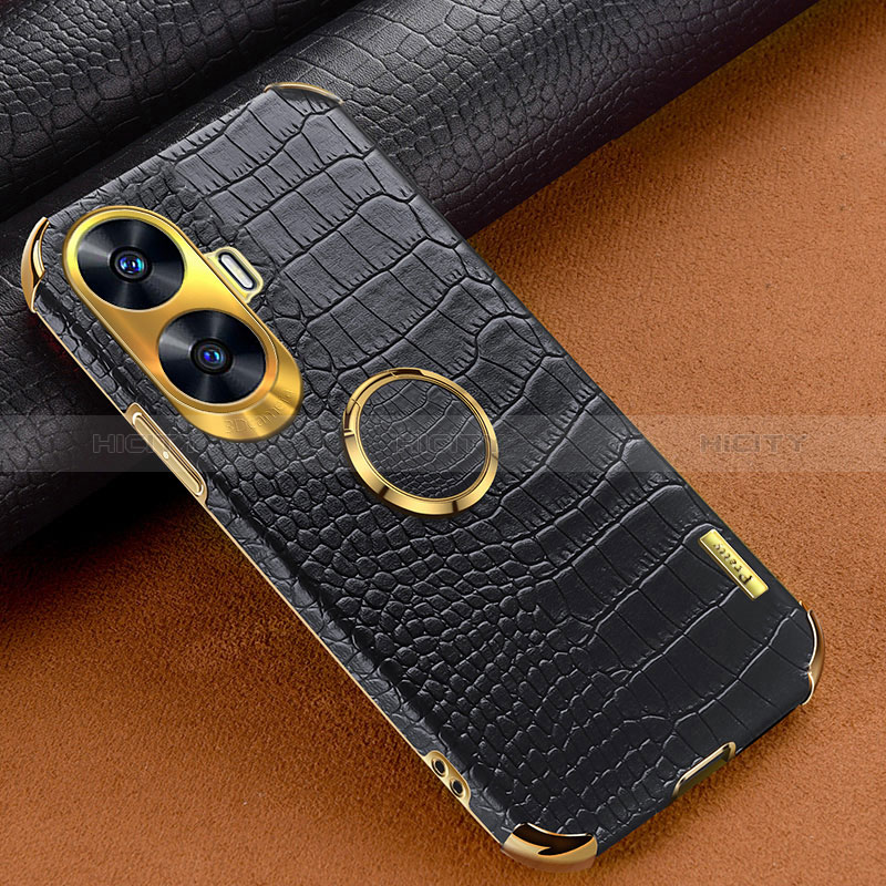 Coque Luxe Cuir Housse Etui XD2 pour Realme C55 Noir Plus