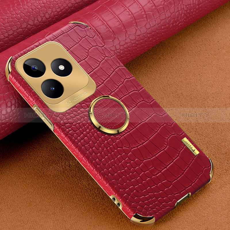 Coque Luxe Cuir Housse Etui XD2 pour Realme C67 Rouge Plus