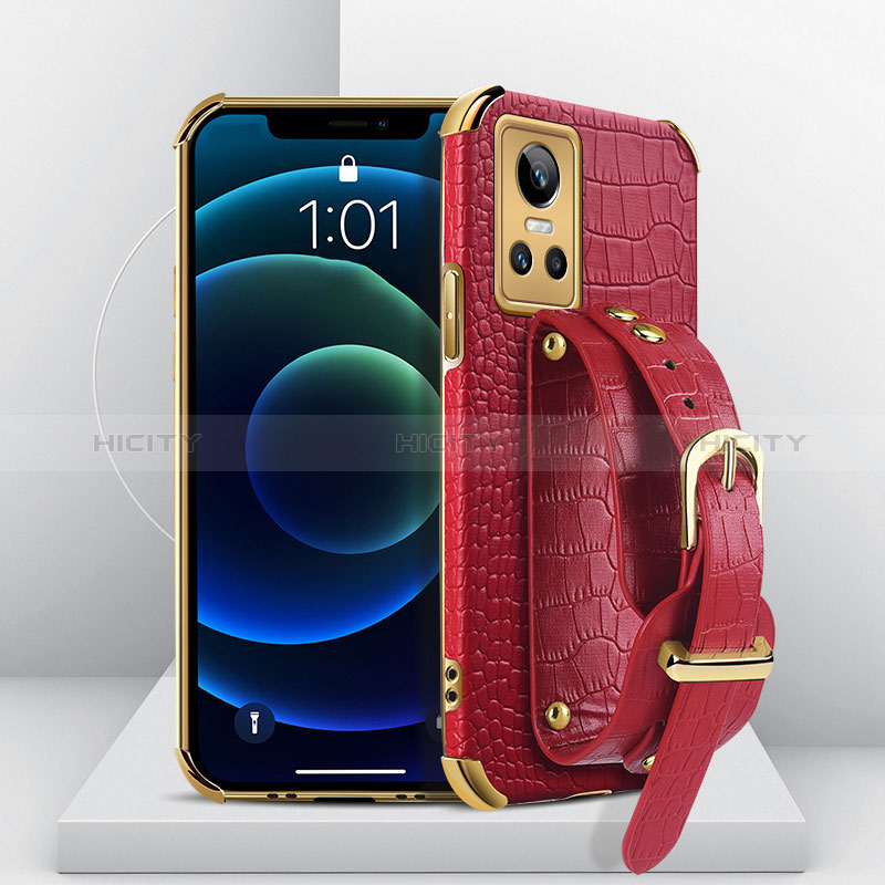 Coque Luxe Cuir Housse Etui XD2 pour Realme GT Neo3 5G Rouge Plus