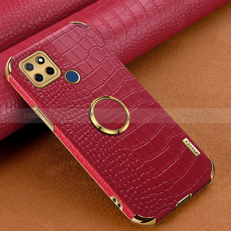 Coque Luxe Cuir Housse Etui XD2 pour Realme Q2i 5G Rouge Plus