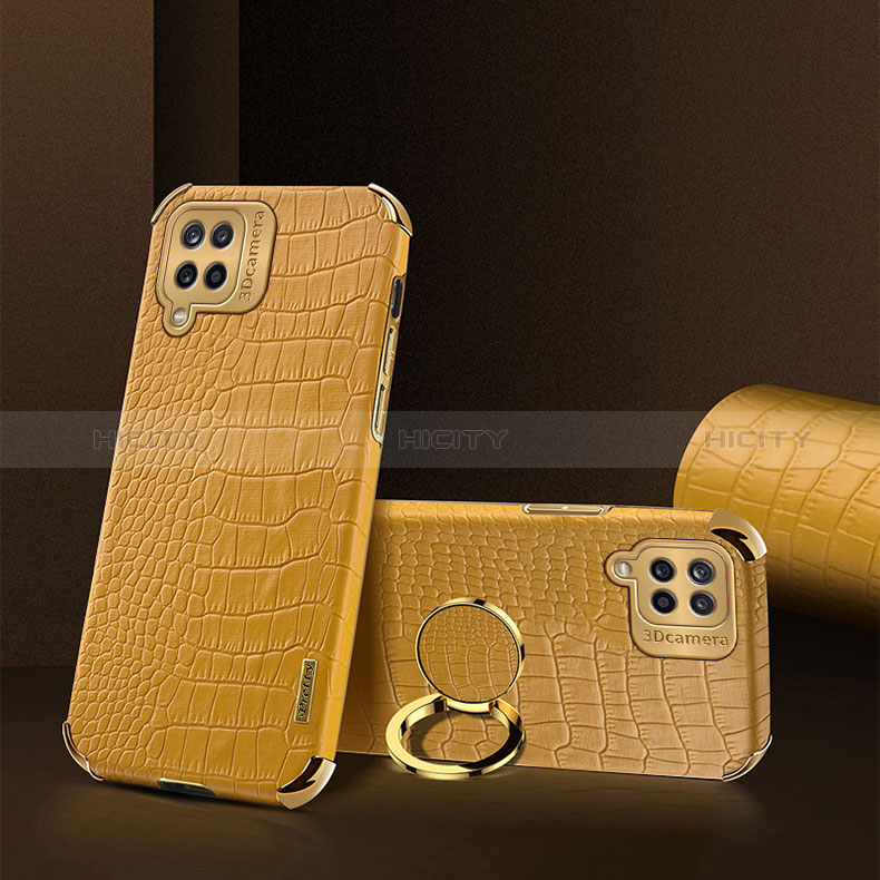 Coque Luxe Cuir Housse Etui XD2 pour Samsung Galaxy A12 Jaune Plus