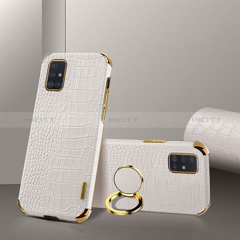 Coque Luxe Cuir Housse Etui XD2 pour Samsung Galaxy A51 4G Blanc Plus