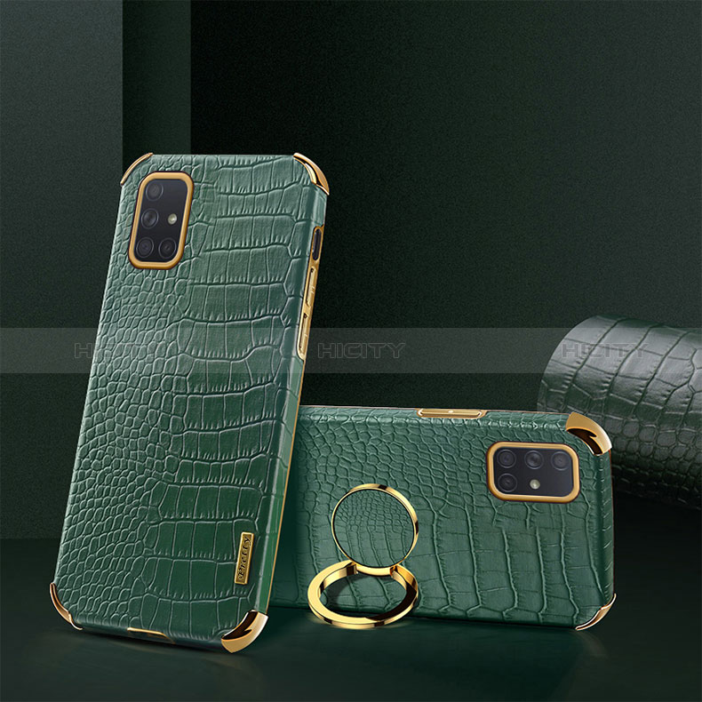 Coque Luxe Cuir Housse Etui XD2 pour Samsung Galaxy A71 4G A715 Vert Plus