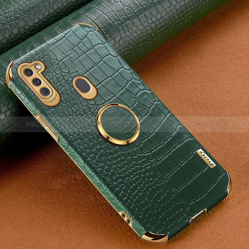 Coque Luxe Cuir Housse Etui XD2 pour Samsung Galaxy M11 Vert Plus