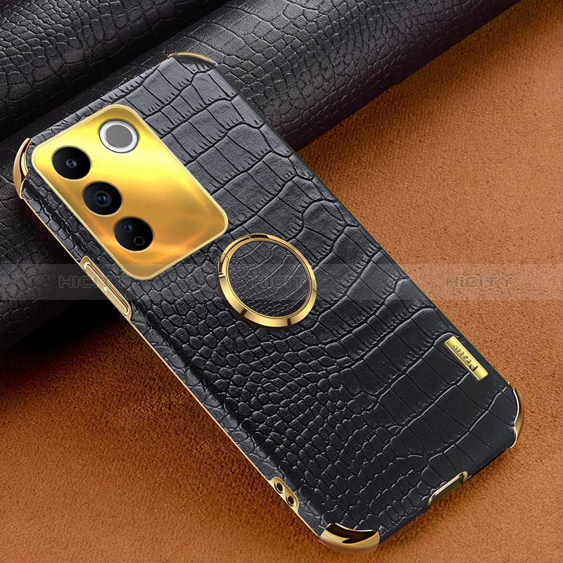 Coque Luxe Cuir Housse Etui XD2 pour Vivo V27e 5G Noir Plus