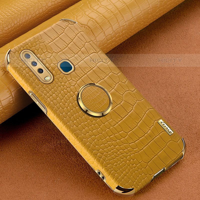 Coque Luxe Cuir Housse Etui XD2 pour Vivo Y12 Jaune Plus