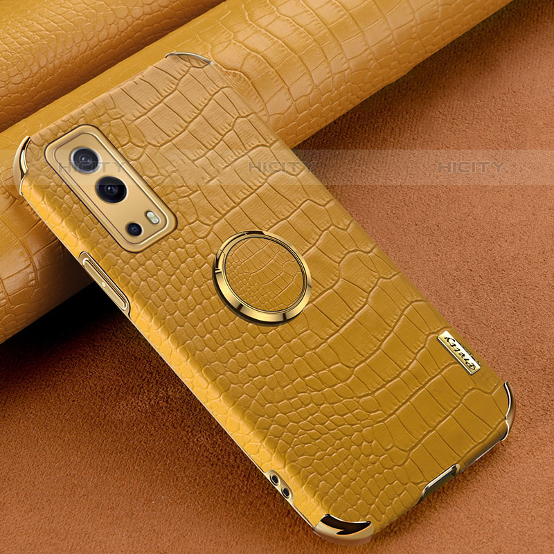 Coque Luxe Cuir Housse Etui XD2 pour Vivo Y52 5G Jaune Plus